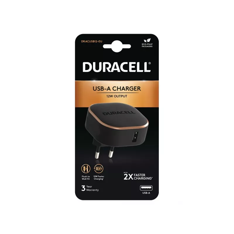 Duracell DRACUSB12-EU carregador móvel preto