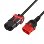 Cabo de alimentação ACT C13 IEC Lock+ - C14 IEC Lock Dual Locking preto 2 m, PC3603
