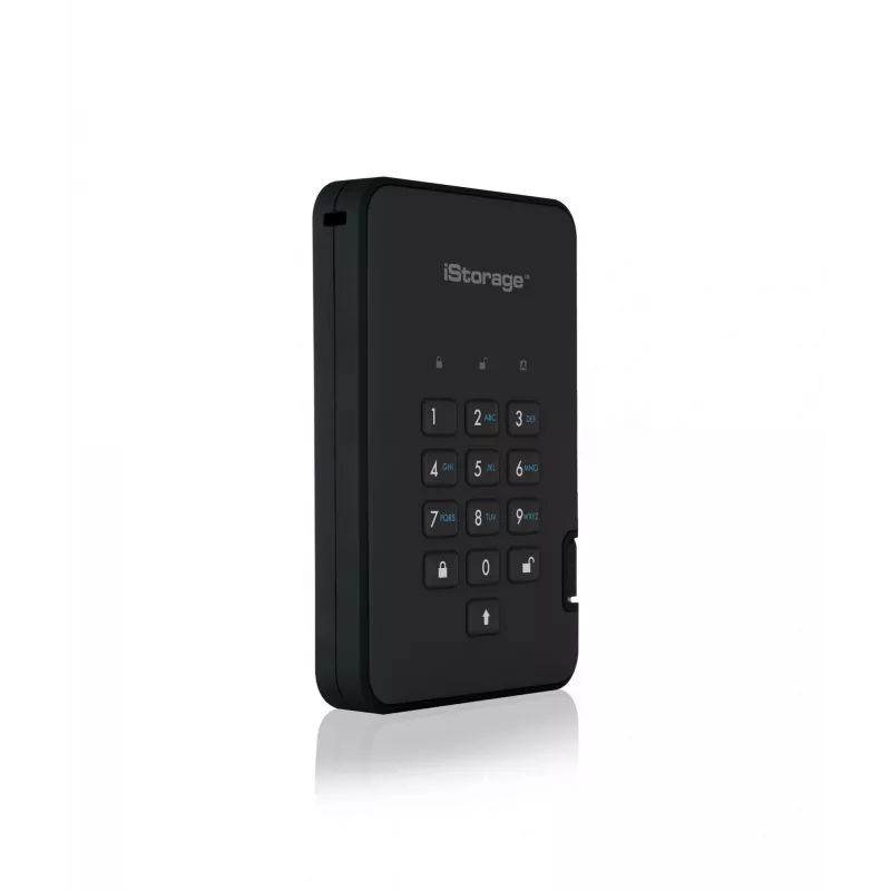 HDD iStorage diskAshur² 4TB preto | Disco rígido portátil seguro | Encriptação de hardware AES-XTS 256 bits | Protegido por PIN | Independente do sistema operativo e plataforma | Conforme TAA | Proteção contra ataques de força bruta | Resistente ao pó/água