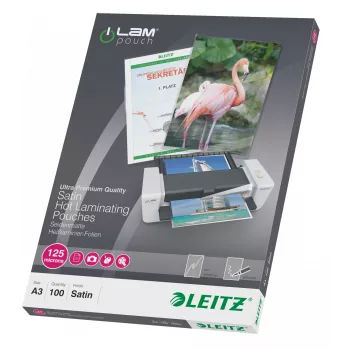 Leitz iLAM Películas de plastificação A3 mate, 125 mícrones, embalagem de 100
