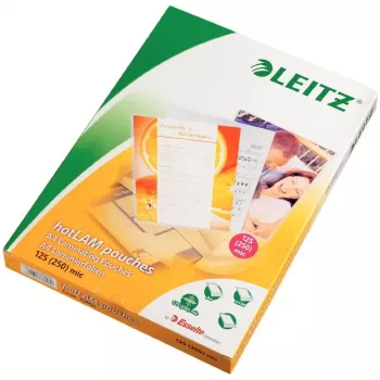 Leitz iLAM Películas de plastificação A4 brilhantes premium, 125 mícrones, embalagem de 100
