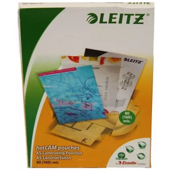 Leitz iLAM Películas de plastificação A5 brilhantes premium, 80 mícrones, embalagem de 100