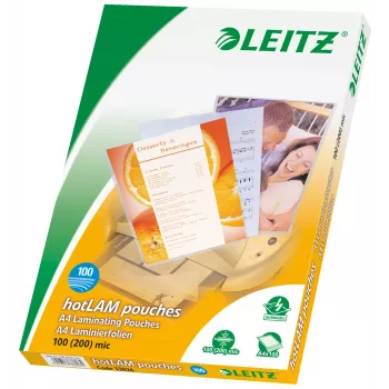 Leitz iLAM Películas de plastificação A4 brilhantes premium, 100 mícrones, embalagem de 100