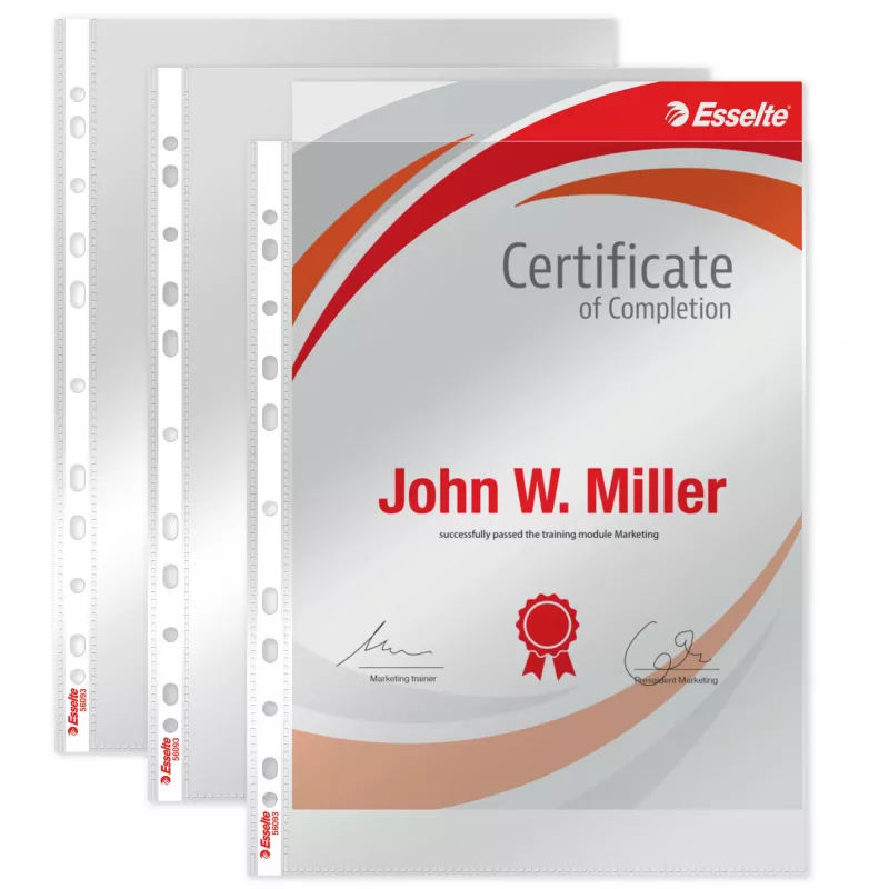 Esselte capa Heavy Duty 105my A4, 210 x 297 mm (A4), transparente, polipropileno (PP), superior, 0,105 mm, 230 mm