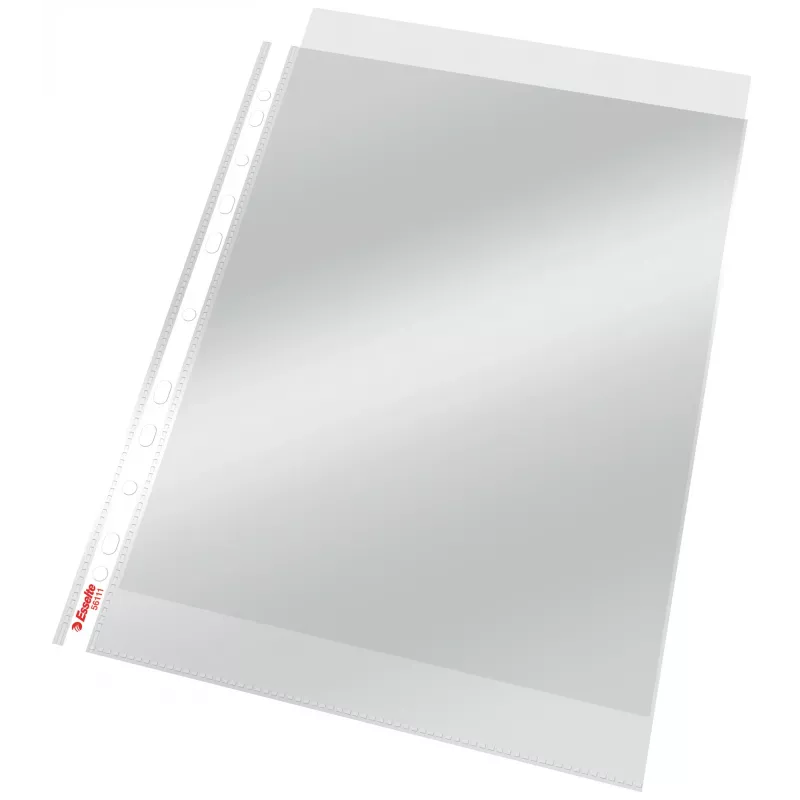 Bolsa Esselte 75my A4, 210 x 297 mm (A4), transparente, polipropileno (PP), vertical, topo, 0.075 mm