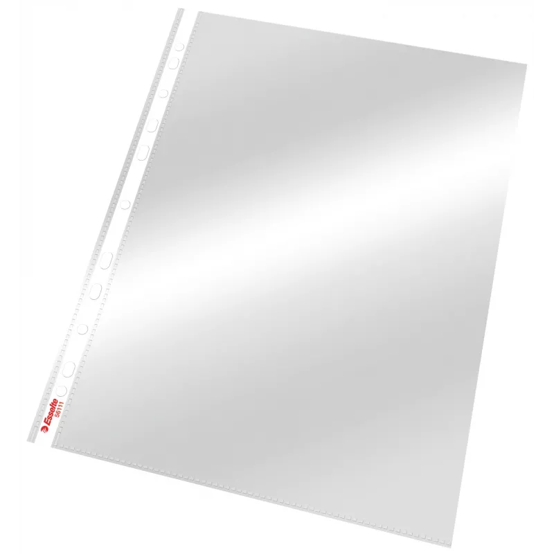 Bolsa Esselte 75my A4, 210 x 297 mm (A4), transparente, polipropileno (PP), vertical, topo, 0.075 mm