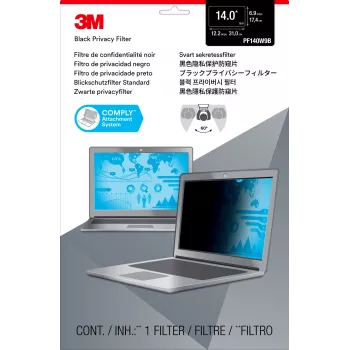 3M Filtro de privacidade para portátil widescreen de 14 polegadas, 35,6 cm (14 polegadas), 16:9, Portátil, Filtro de privacidade sem moldura, Antirreflexo