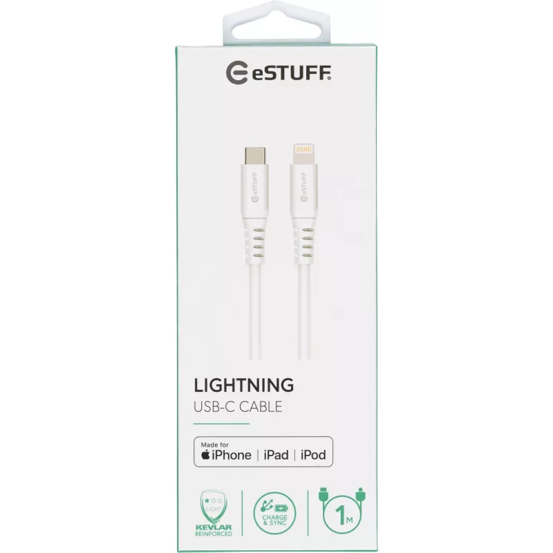 eSTUFF ES602101 Cabo Lightning 1 m branco