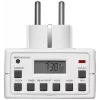 Tomada inteligente MicroConnect GRUTIMER3 — temporizador interior com LCD, 110×81×78 mm, branco