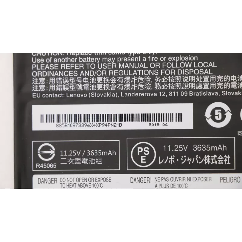 Bateria Lenovo 42Wh iões de lítio 5B10S73396 — substituição interna para portátil, capacidade 42 Wh
