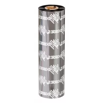 Zebra 2300 Fita de transferência térmica de cera, preto, 110 mm x 450 m, caixa de 12 (02300BK11045)