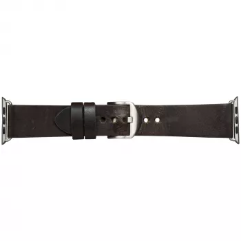 Pulseira de relógio em pele dbramante1928 Bornholm 44 mm – Castanho-escuro/Prata, 35 mm de largura