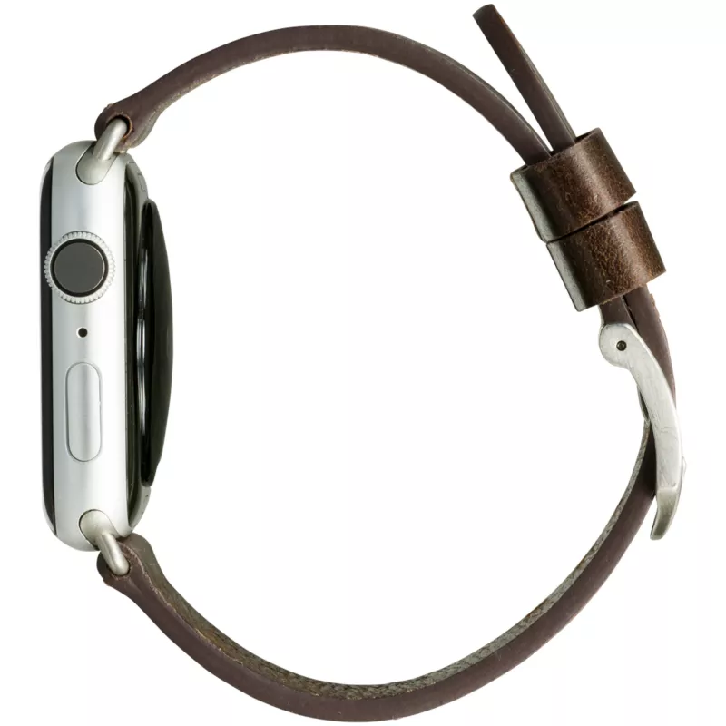 Pulseira de relógio em pele dbramante1928 Bornholm 44 mm – Castanho-escuro/Prata, 35 mm de largura