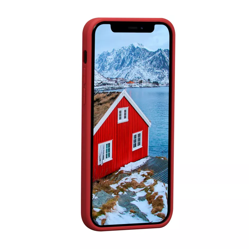 Capa de pele dbramante1928 Greenland para iPhone 12 mini — vermelho, compatível com 5,4