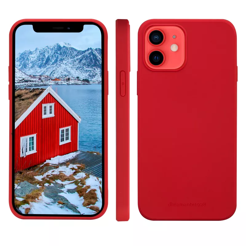 Capa de pele dbramante1928 Greenland para iPhone 12 mini — vermelho, compatível com 5,4