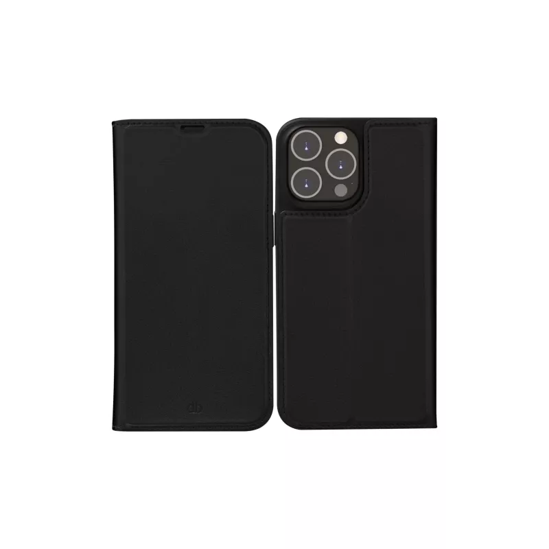 Capa tipo folio para telefone dbramante1928 Oslo para iPhone 14 Pro Max — preto, 3 compartimentos para cartões, suporte de mesa, compatível com 6,7