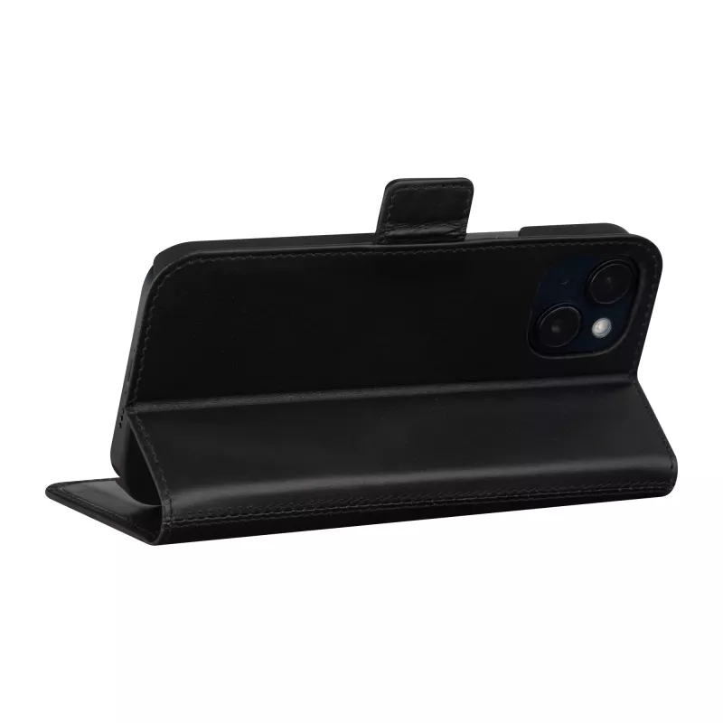 Capa tipo folio dbramante1928 Copenhagen para iPhone 15 Plus – preto, 3 compartimentos para cartões