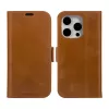 Capa tipo folio para telefone dbramante1928 Copenhagen para iPhone 15 Pro – Tan, 3 compartimentos para cartões, monocromático castanho