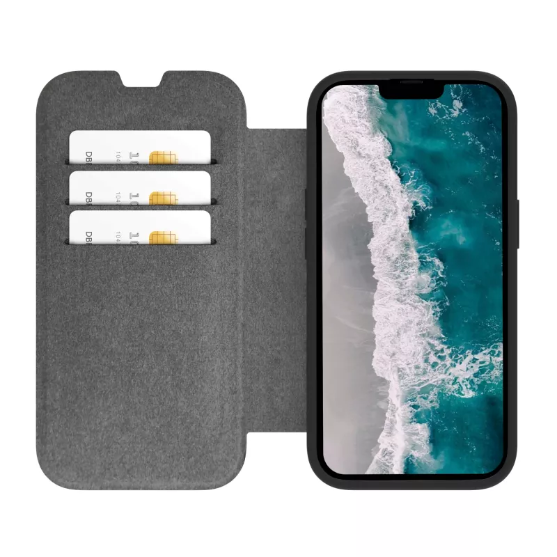 dbramante1928 Helsinki MagSafe - iPhone 14/13 - preto/transparente, capa tipo carteira, Apple, iPhone 14, 15,5 cm (6,1″), preto, transparente