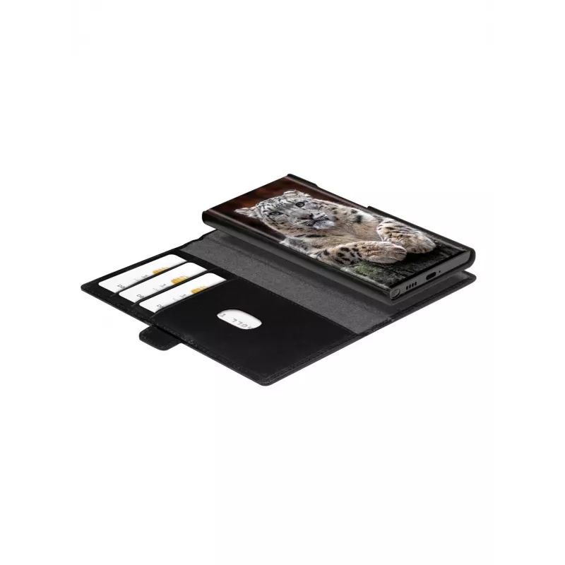 Carteira com capa dbramante1928 Galaxy S24 Ultra preto 3 compartimentos para cartões