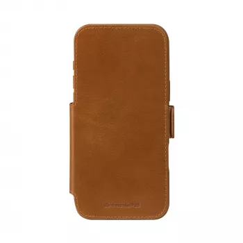 dbramante1928 Copenhagen Capa flip de pele granulada para iPhone 17 Pro Max, tan