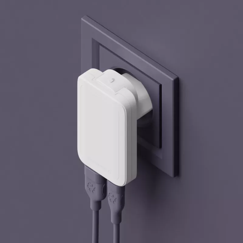 d bramante dbramante1928 Pro UE/EUA Carregador fino — USB-C 20 W + USB-A 18 W, Branco, AC para interiores
