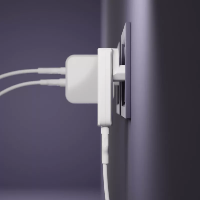 d bramante dbramante1928 Pro UE/EUA Carregador fino — USB-C 20 W + USB-A 18 W, Branco, AC para interiores