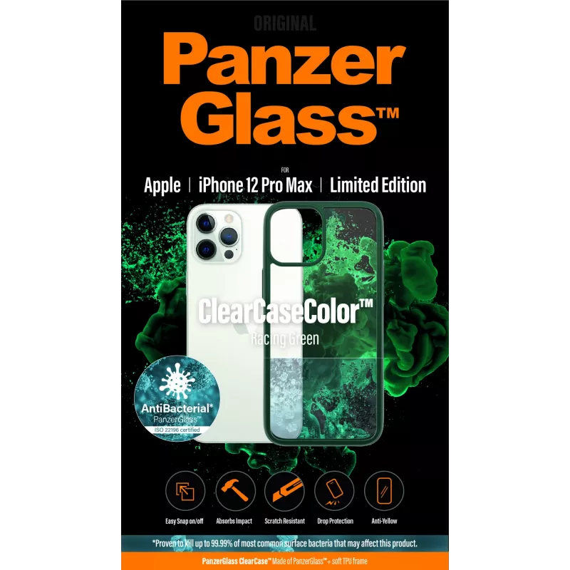 PanzerGlass ® ClearCaseColor™ iPhone 12 Pro Max - Racing Green Edição Limitada