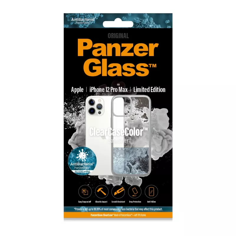 PanzerGlass ® ClearCaseColor™ iPhone 12 Pro Max - Satin Silver Edição Limitada