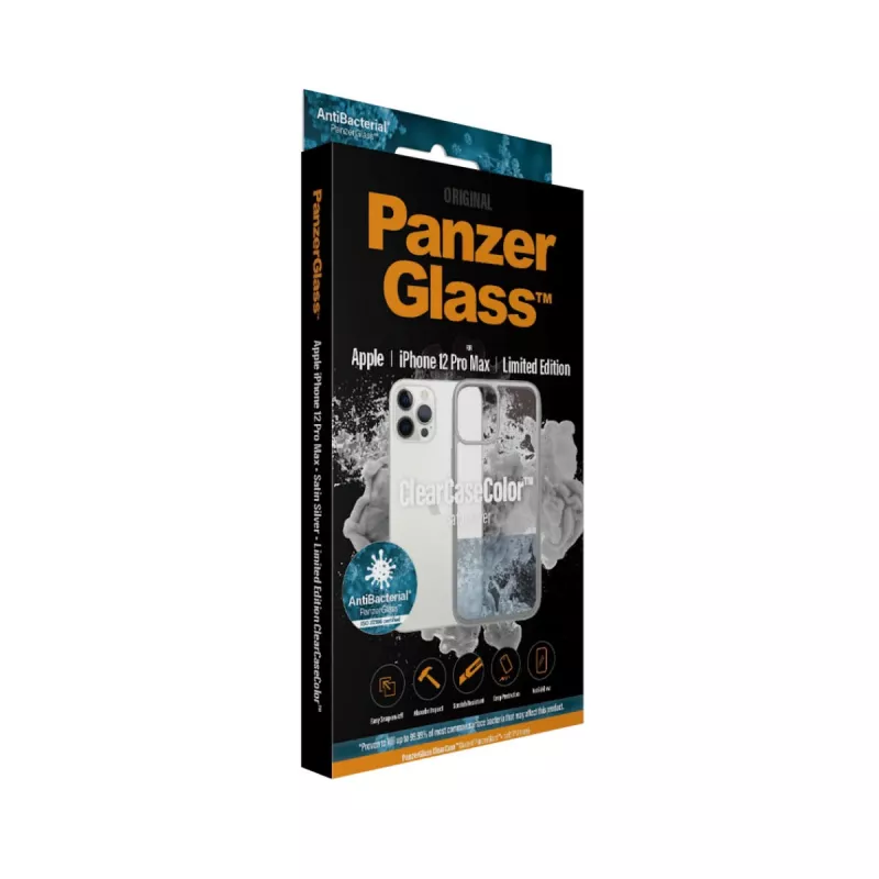 PanzerGlass ® ClearCaseColor™ iPhone 12 Pro Max - Satin Silver Edição Limitada