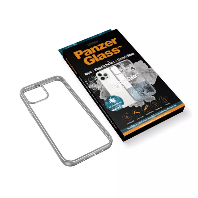 PanzerGlass ® ClearCaseColor™ iPhone 12 Pro Max - Satin Silver Edição Limitada