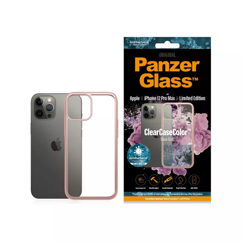 PanzerGlass ® ClearCaseColor™ iPhone 12 Pro Max - Rose Gold Edição Limitada