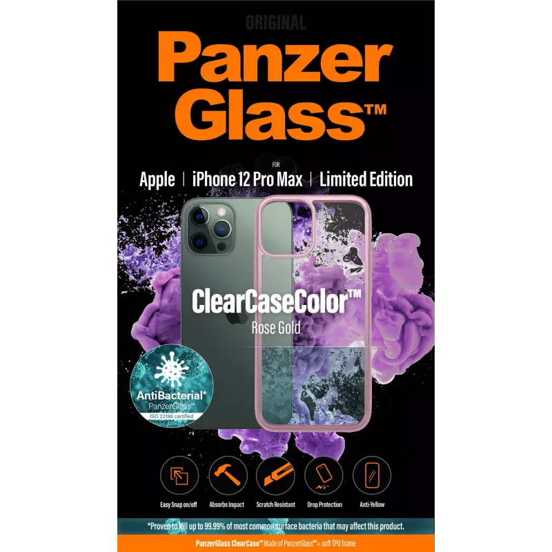 PanzerGlass ® ClearCaseColor™ iPhone 12 Pro Max - Rose Gold Edição Limitada