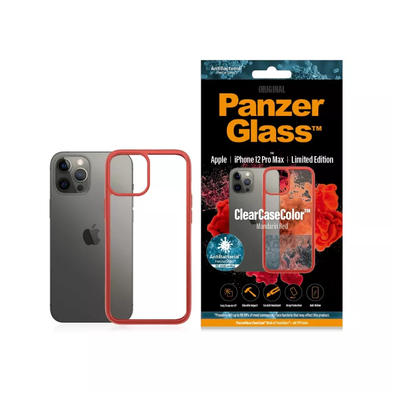 PanzerGlass ® ClearCaseColor™ iPhone 12 Pro Max - Mandarin Red Edição Limitada