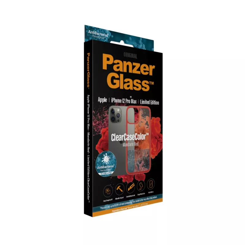 PanzerGlass ® ClearCaseColor™ iPhone 12 Pro Max - Mandarin Red Edição Limitada