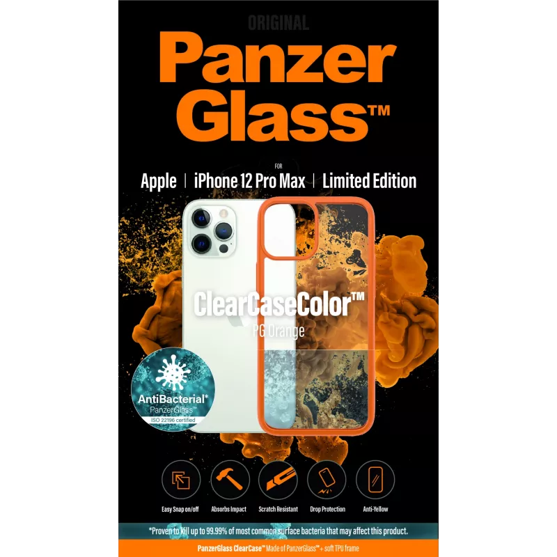 PanzerGlass ® ClearCaseColor™ iPhone 12 Pro Max - ® Orange Edição Limitada