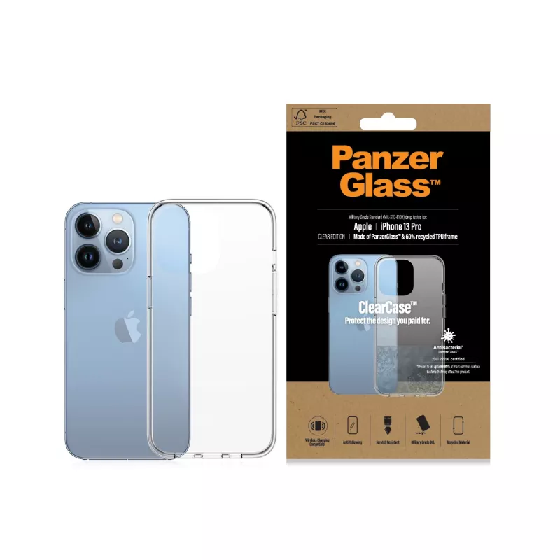 PanzerGlass ® ClearCase iPhone 13 Pro, Cobertura, Apple, Apple - iPhone 13 Pro, Transparente