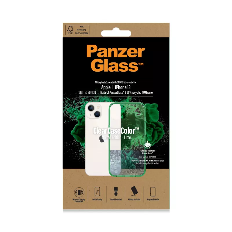 Capa ClearCaseColor PanzerGlass Apple iPhone 13 Lime 0334