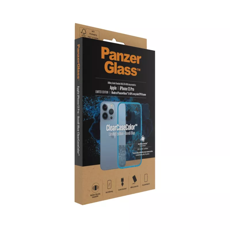 Capa PanzerGlass ClearCaseColor iPhone 13 Pro Bondie Blue