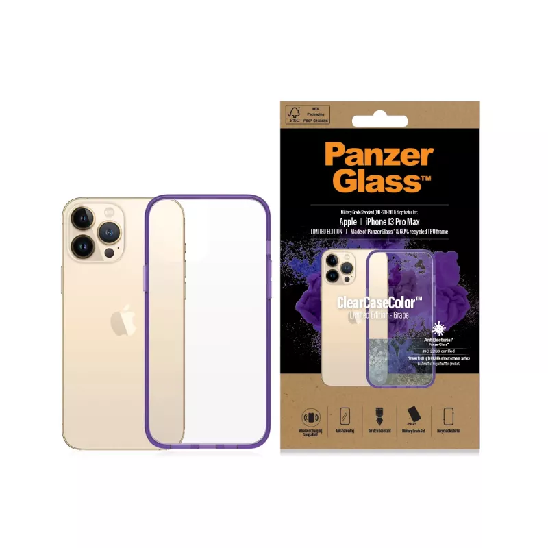 Capa PanzerGlass ClearCaseColor iPhone 13 Pro Max Grape