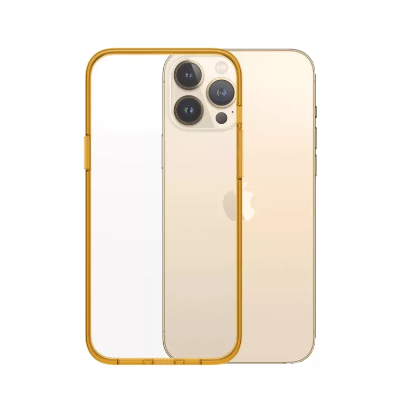 Capa de proteção ClearCaseColor PanzerGlass para iPhone 13 Pro Max 6,7 polegadas – PET e vidro temperado, laranja