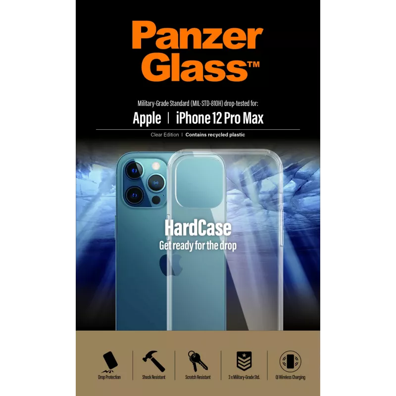 PanzerGlass ® HardCase Transparente iPhone 12 Pro Max, Capa, Apple, Apple - iPhone 12 Pro Max, Transparente