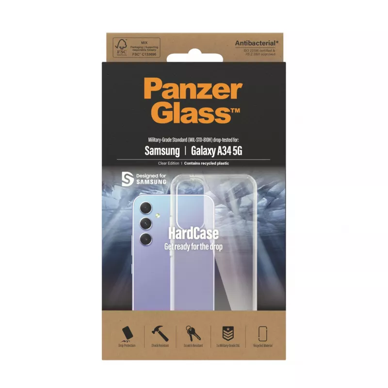PanzerGlass ® HardCase Transparente Samsung Galaxy A34 5G, Capa, Samsung, Samsung - Galaxy A34 5G, Transparente
