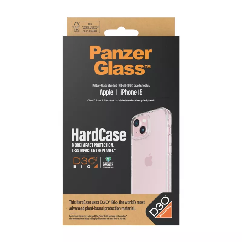 PanzerGlass® HardCase Transparente com D3O® iPhone 15