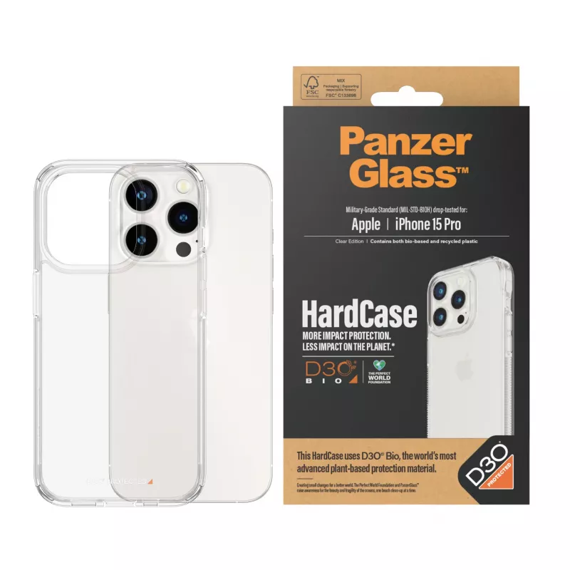 PanzerGlass® HardCase Transparente com D3O® iPhone 15 Pro