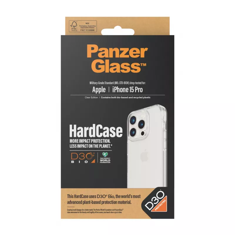 PanzerGlass® HardCase Transparente com D3O® iPhone 15 Pro