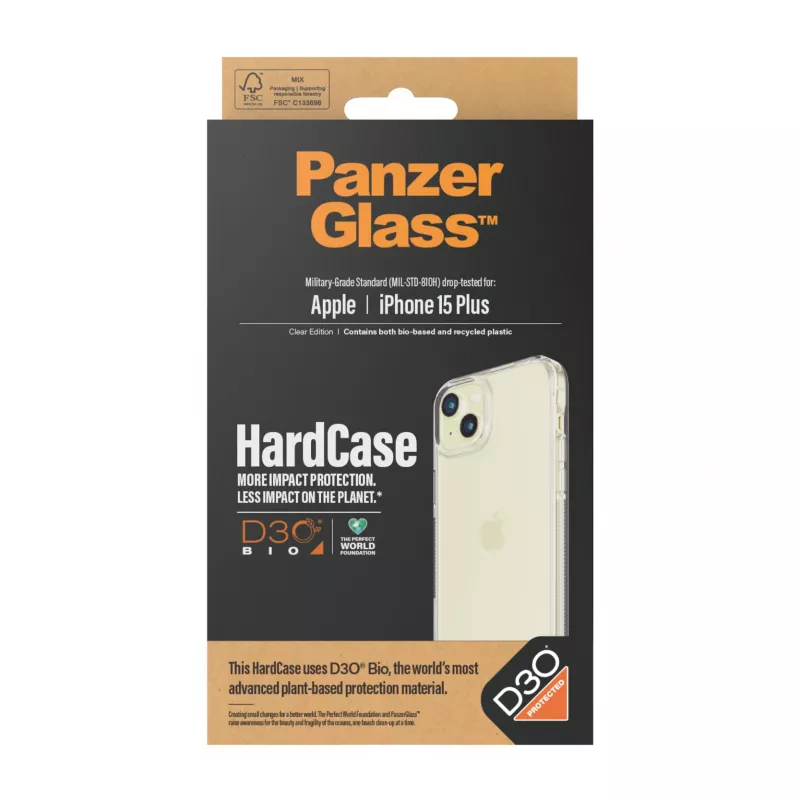 PanzerGlass ® HardCase Transparente c. D3O® iPhone 15 Plus, Capa, Apple, Apple - iPhone 15 Plus, Transparente