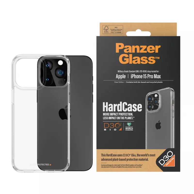 PanzerGlass® HardCase Transparente com D3O® iPhone 15 Pro Max