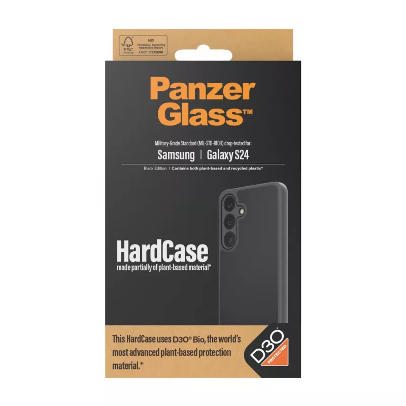 PanzerGlass ® HardCase Preto c. D3O® Samsung Galaxy S24, Capa, Samsung, Samsung - Galaxy S24, Preto
