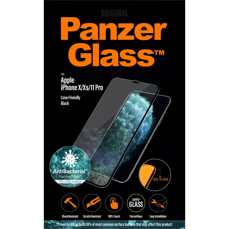 Película de proteção de ecrã PanzerGlass ® iPhone 11 Pro | Xs | X | Edge-to-Edge